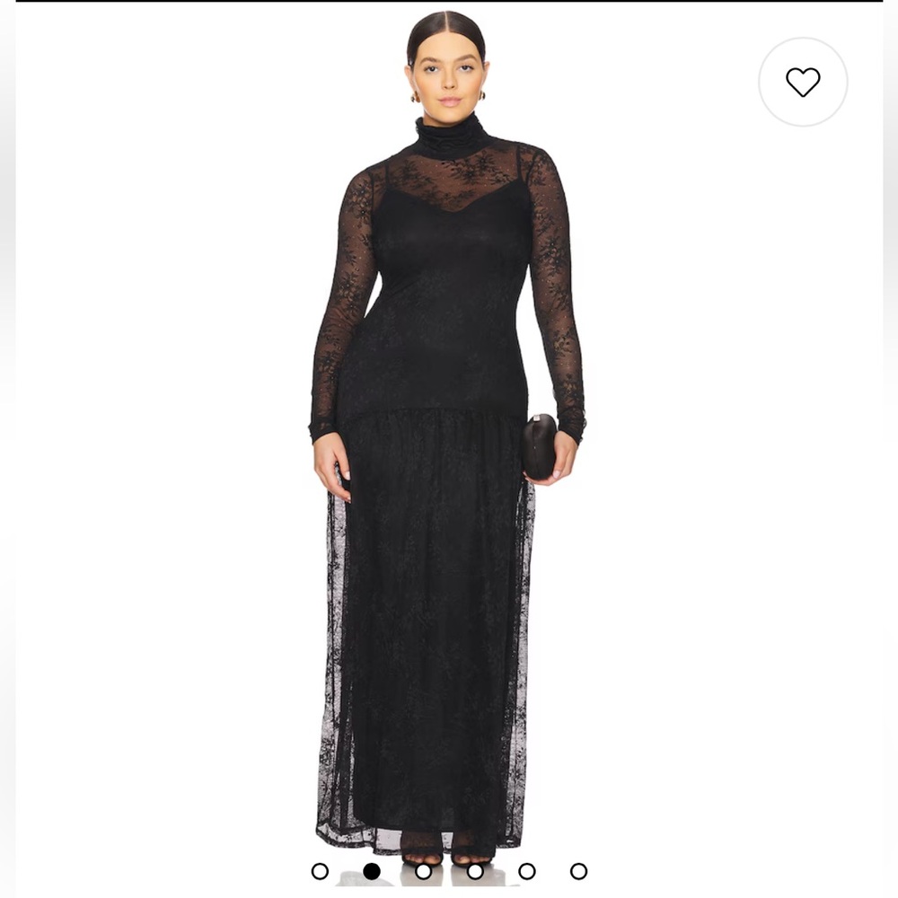AFRM Billie Black long sleeve Lace Whimsigoth Fairy Grunge Maxi Dress XL NWT